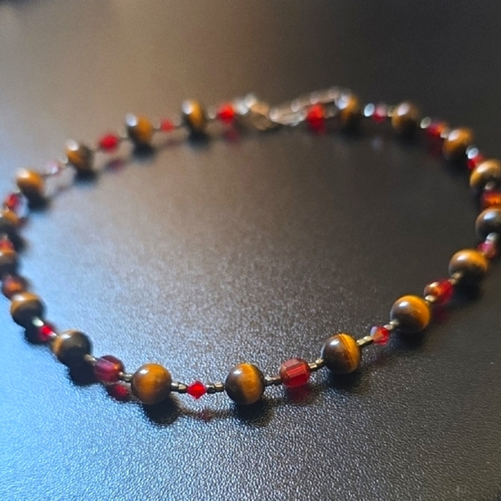 Mary Millsaps Sterling Tiger Eye Choker